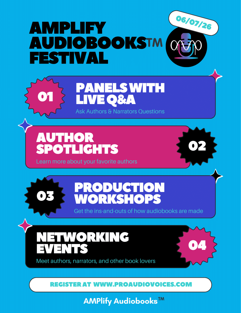 AMPlify Audiobooks 2026 Festival Flyer